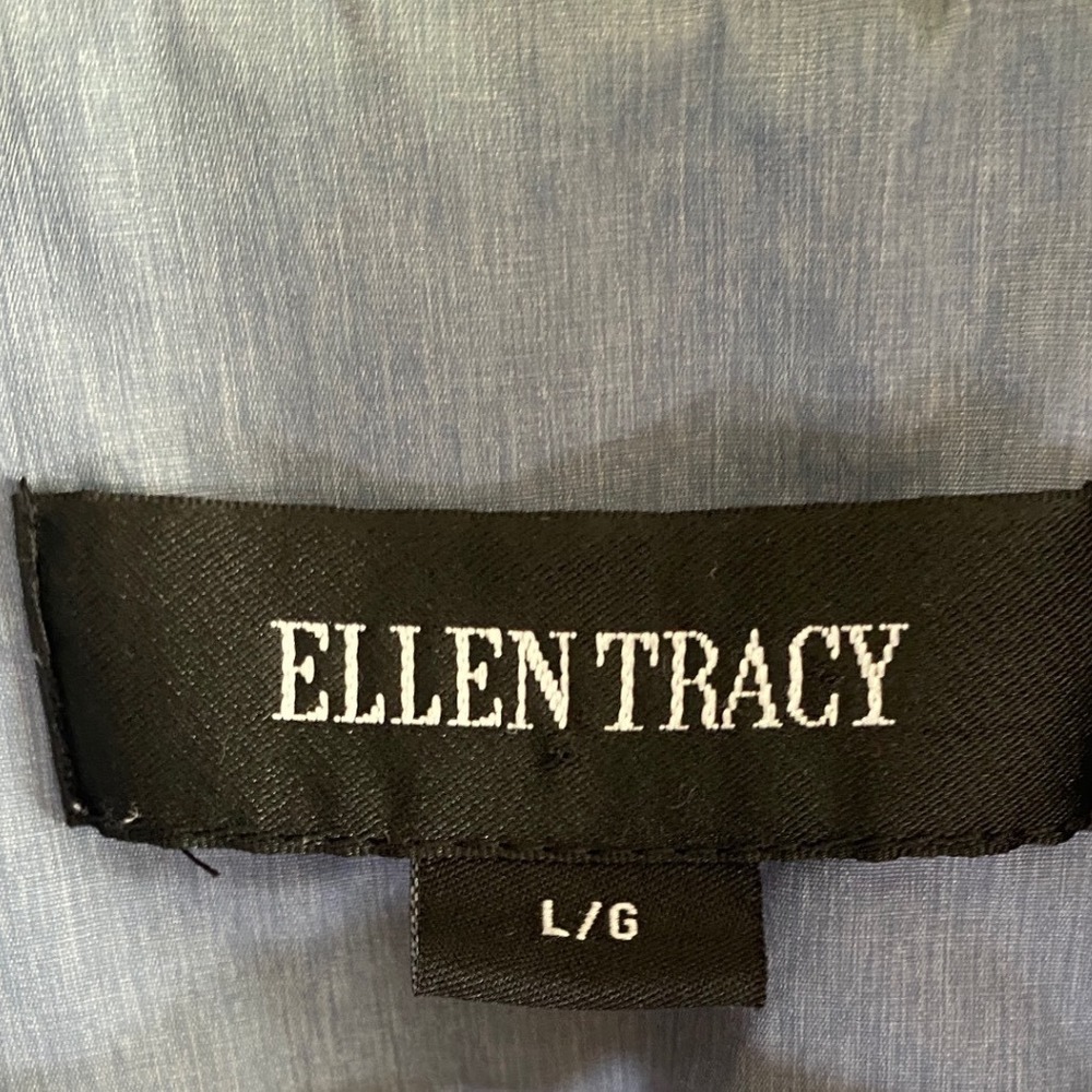 Ellen Tracy Womens Blue Hooded Anorak Jacket Drawstring‎ Waist Size Large - Picture 4 of 12
